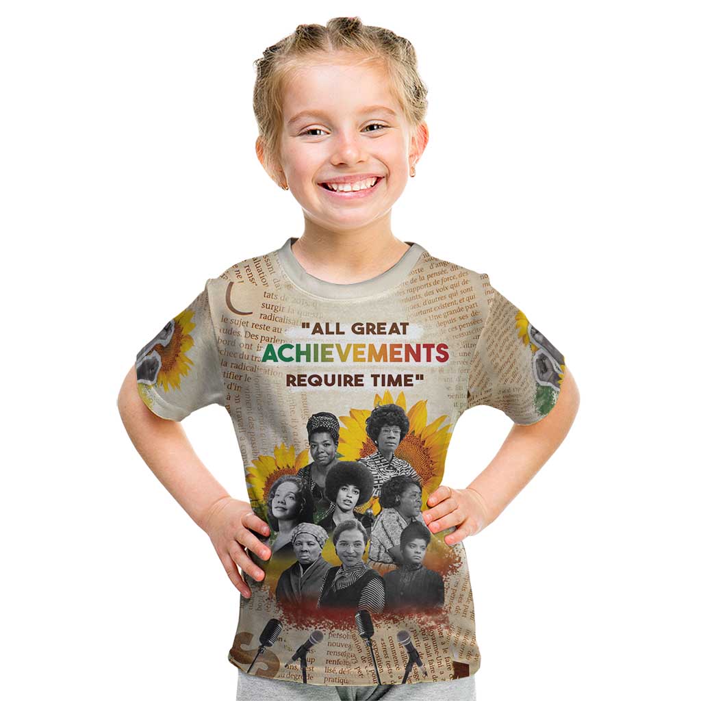 African Kid T Shirt Civil Rights Female Leaders Sunflower