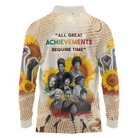 African Long Sleeve Polo Shirt Civil Rights Female Leaders Sunflower