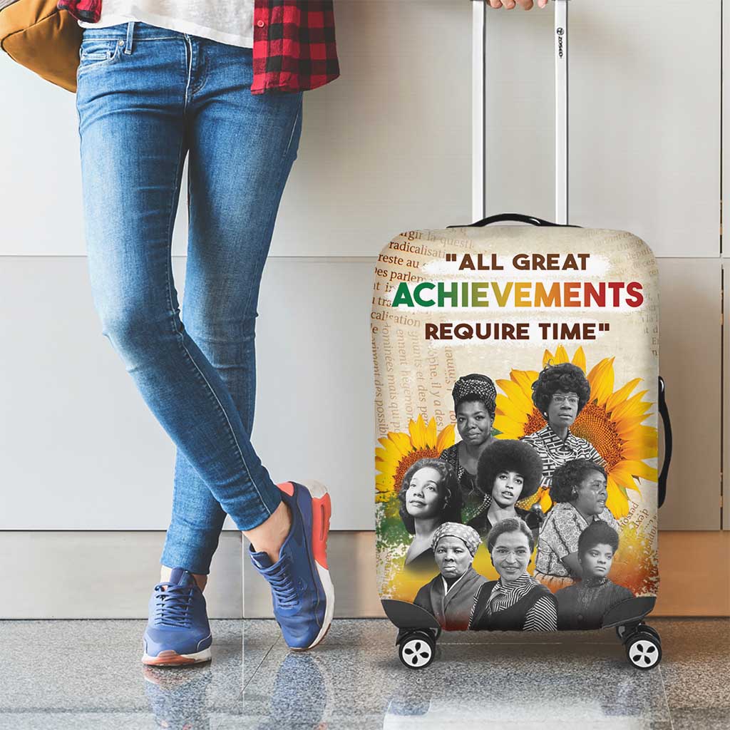 African Luggage Cover Civil Rights Female Leaders Sunflower