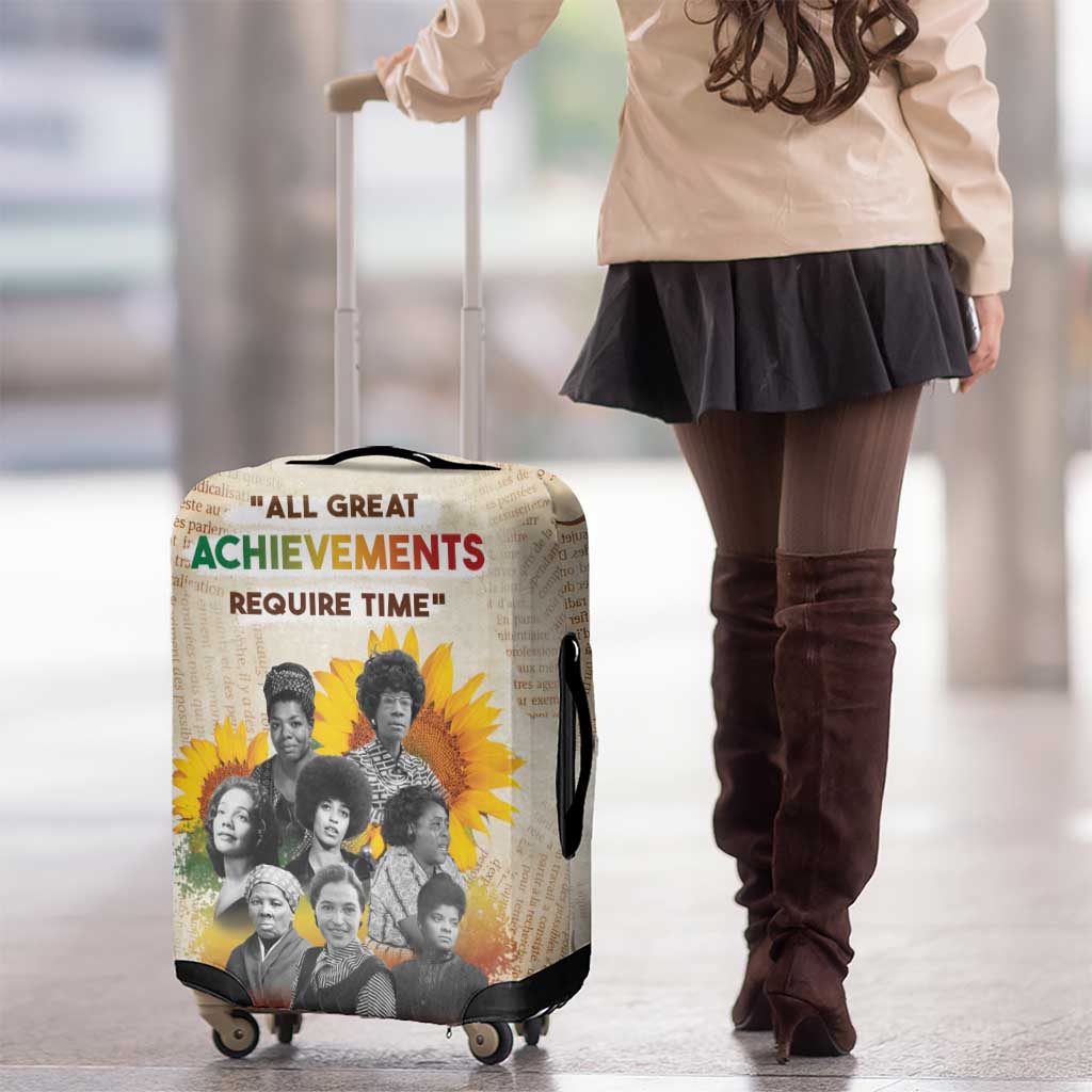 African Luggage Cover Civil Rights Female Leaders Sunflower