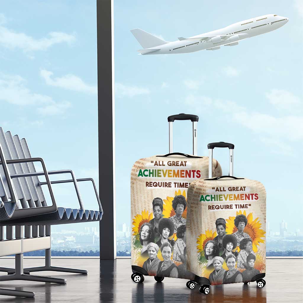 African Luggage Cover Civil Rights Female Leaders Sunflower