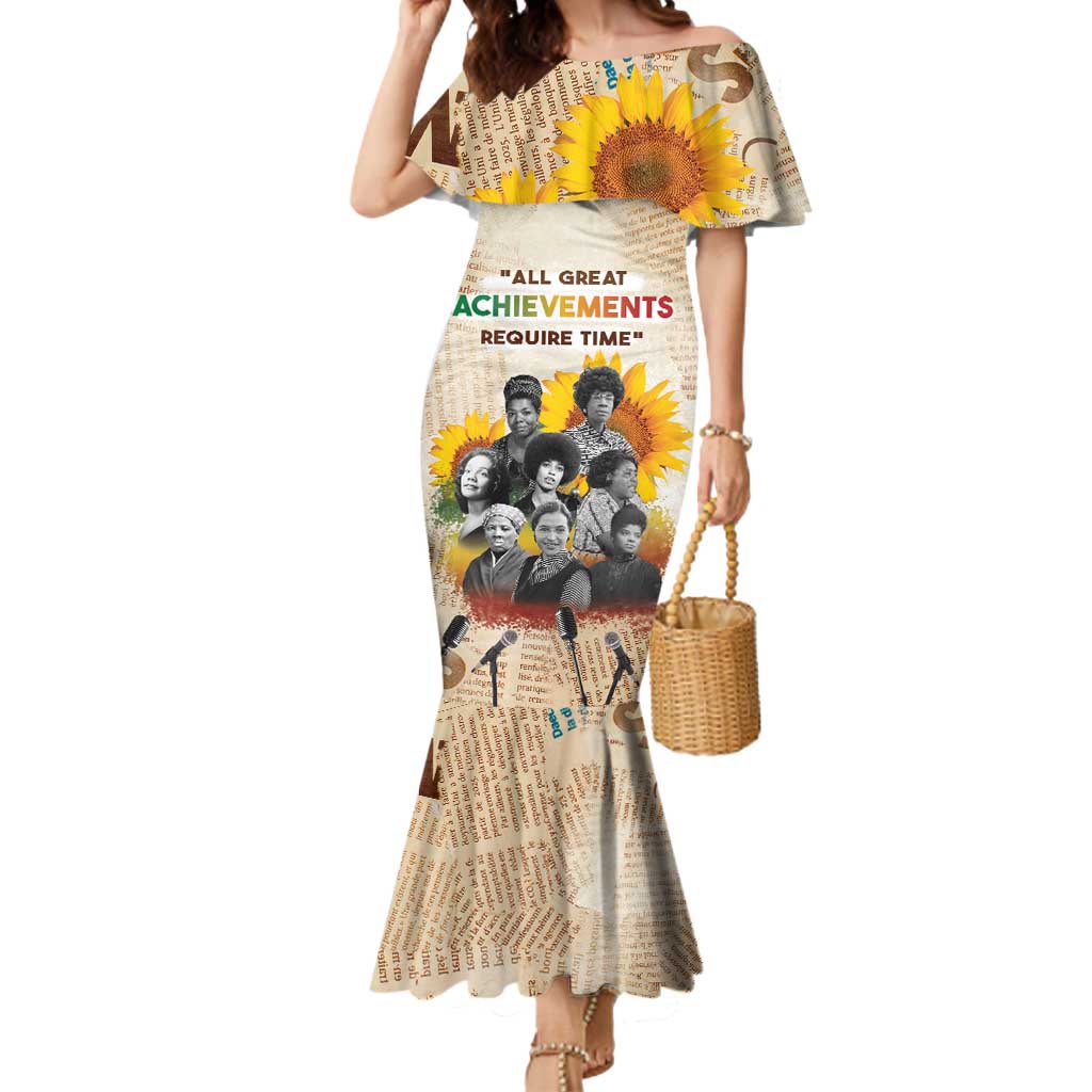 African Mermaid Dress Civil Rights Female Leaders Sunflower