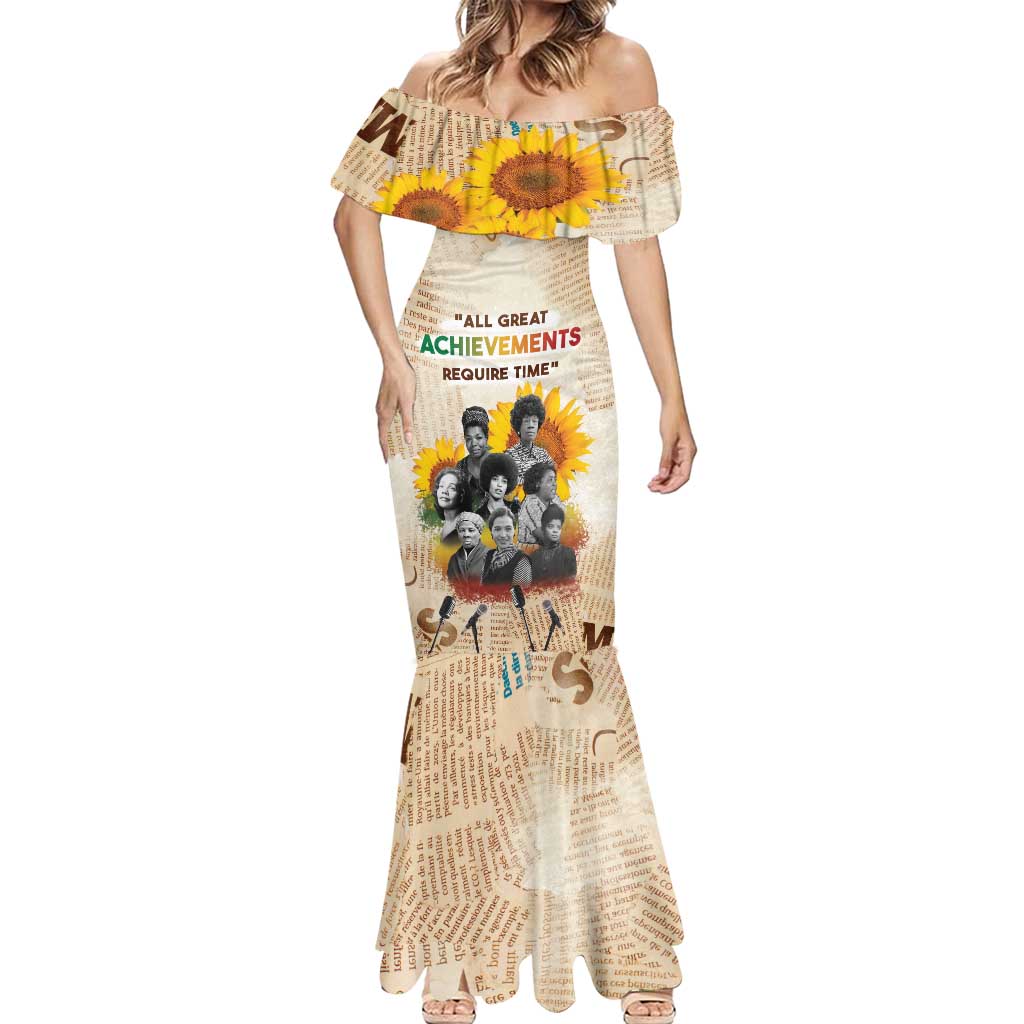 African Mermaid Dress Civil Rights Female Leaders Sunflower