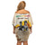 African Off Shoulder Short Dress Civil Rights Female Leaders Sunflower