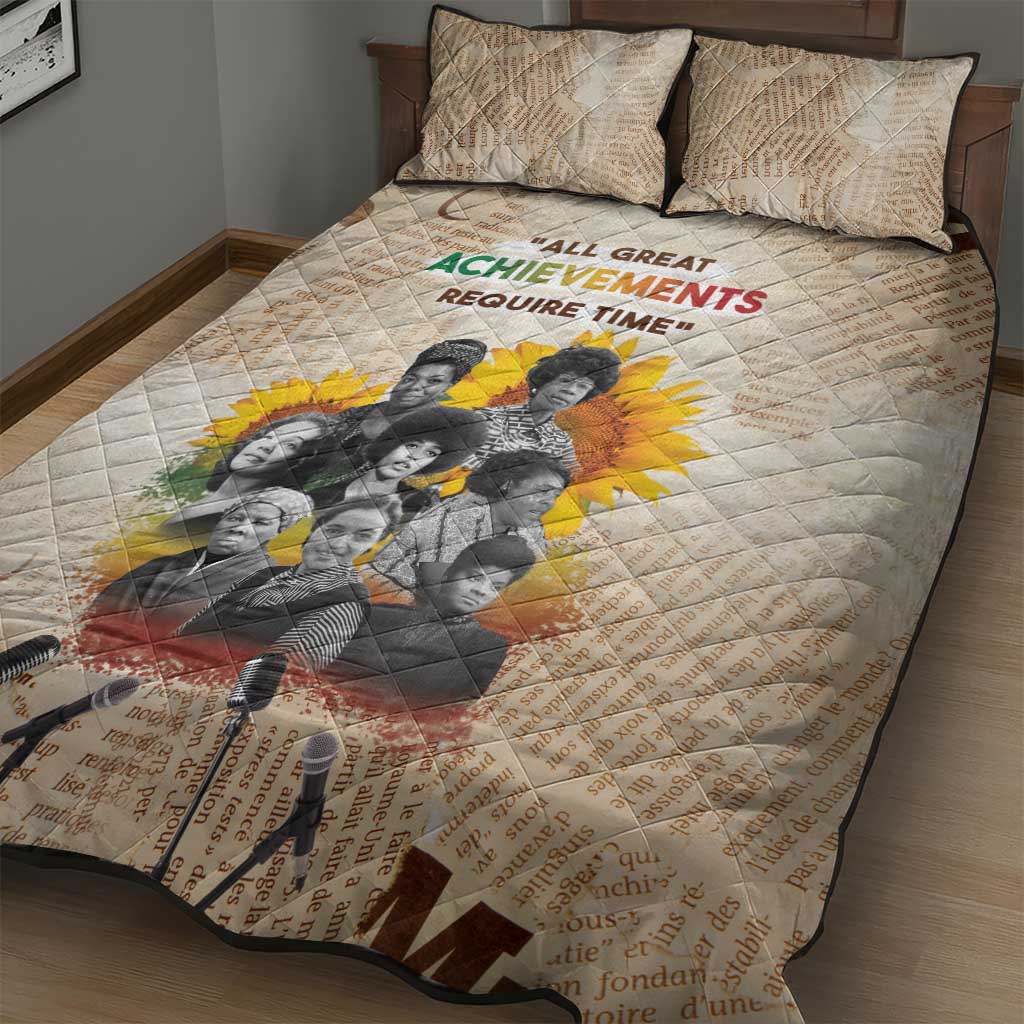 African Quilt Bed Set Civil Rights Female Leaders Sunflower