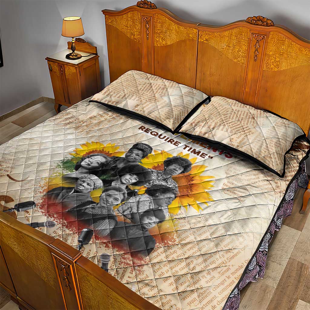 African Quilt Bed Set Civil Rights Female Leaders Sunflower