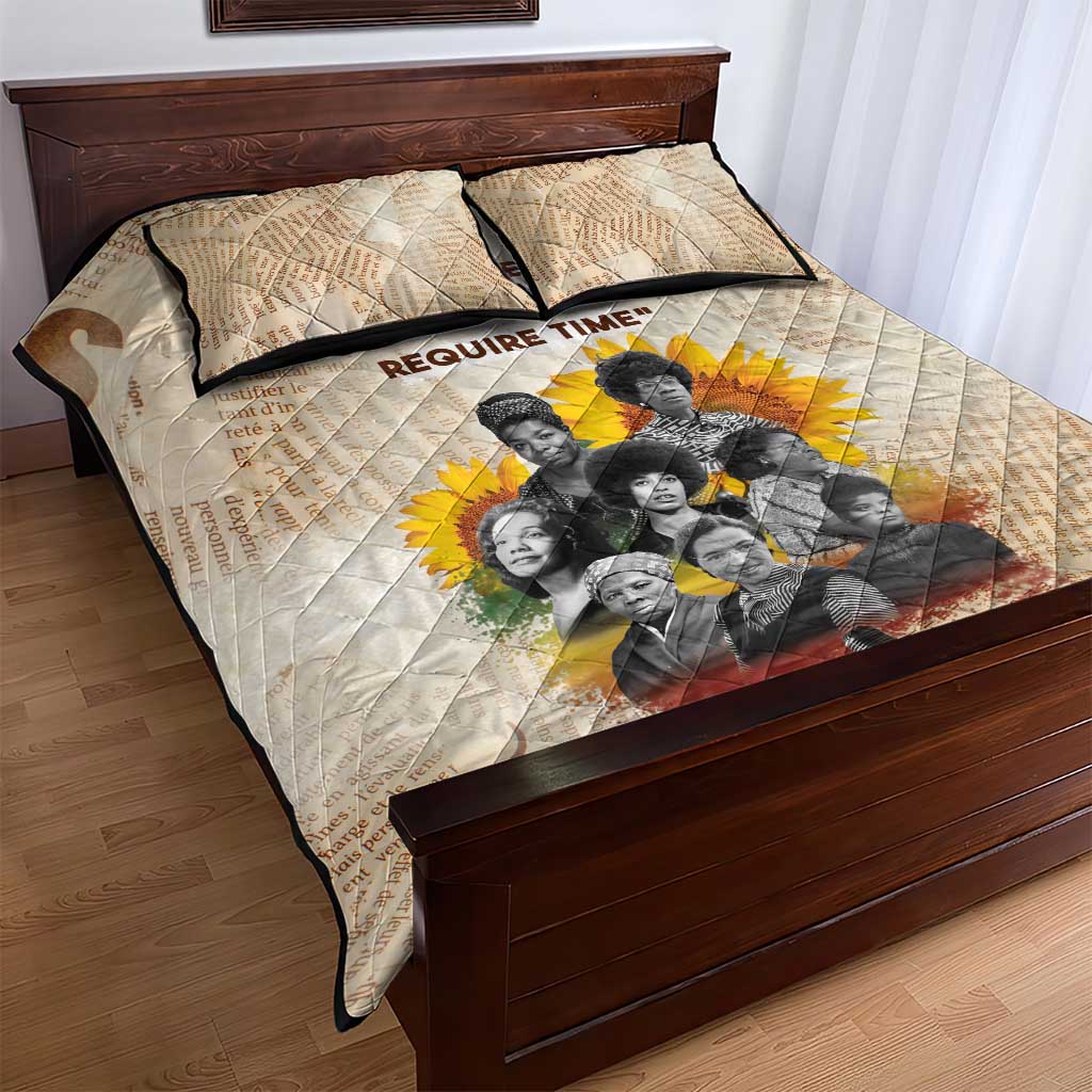 African Quilt Bed Set Civil Rights Female Leaders Sunflower