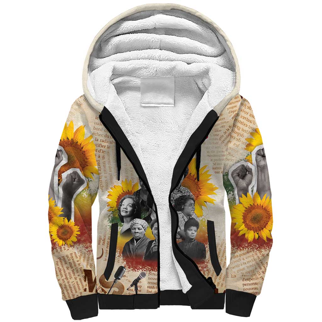 African Sherpa Hoodie Civil Rights Female Leaders Sunflower