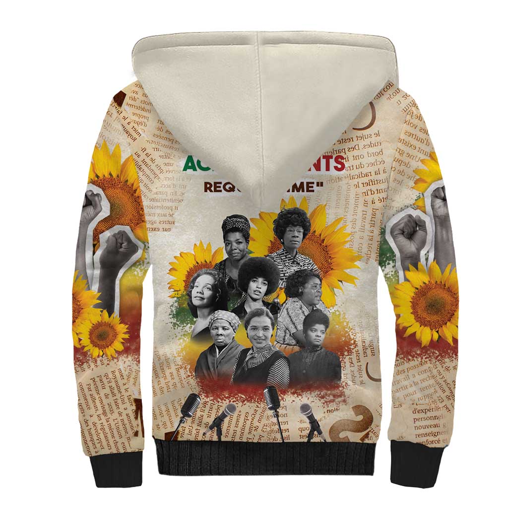 African Sherpa Hoodie Civil Rights Female Leaders Sunflower