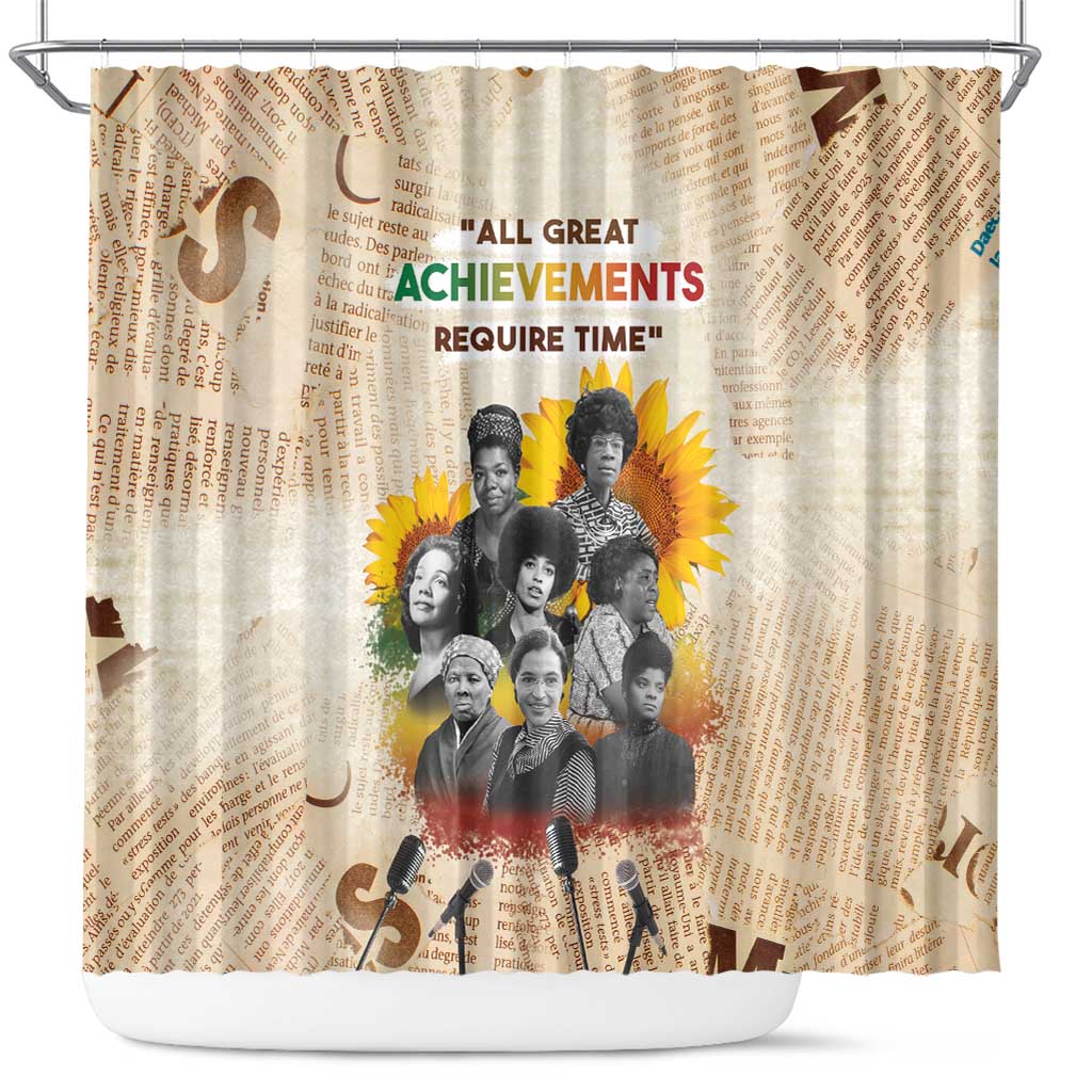 African Shower Curtain Civil Rights Female Leaders Sunflower