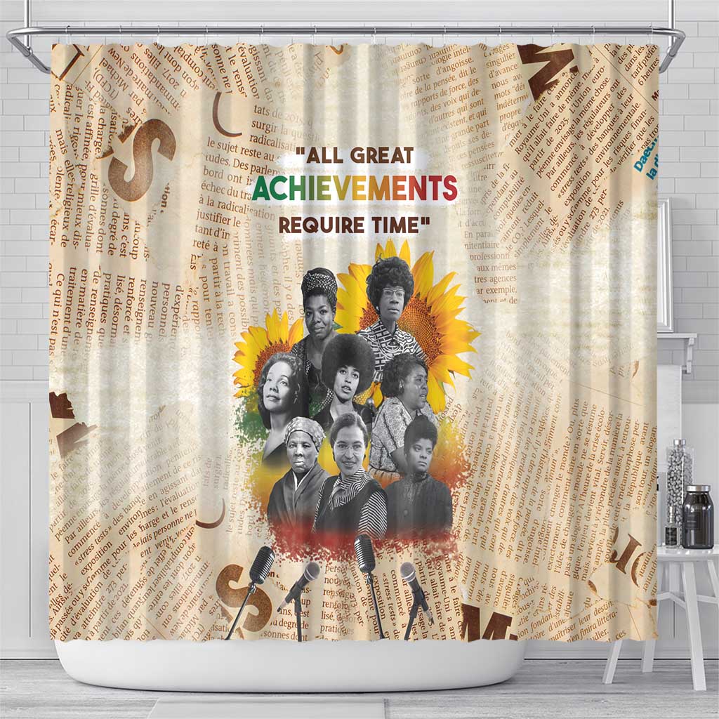 African Shower Curtain Civil Rights Female Leaders Sunflower