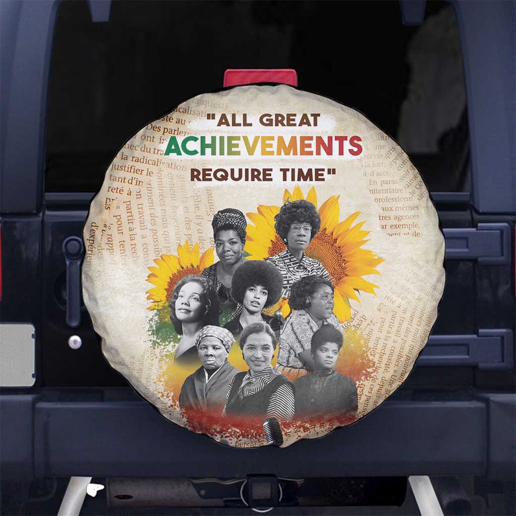 African Spare Tire Cover Civil Rights Female Leaders Sunflower