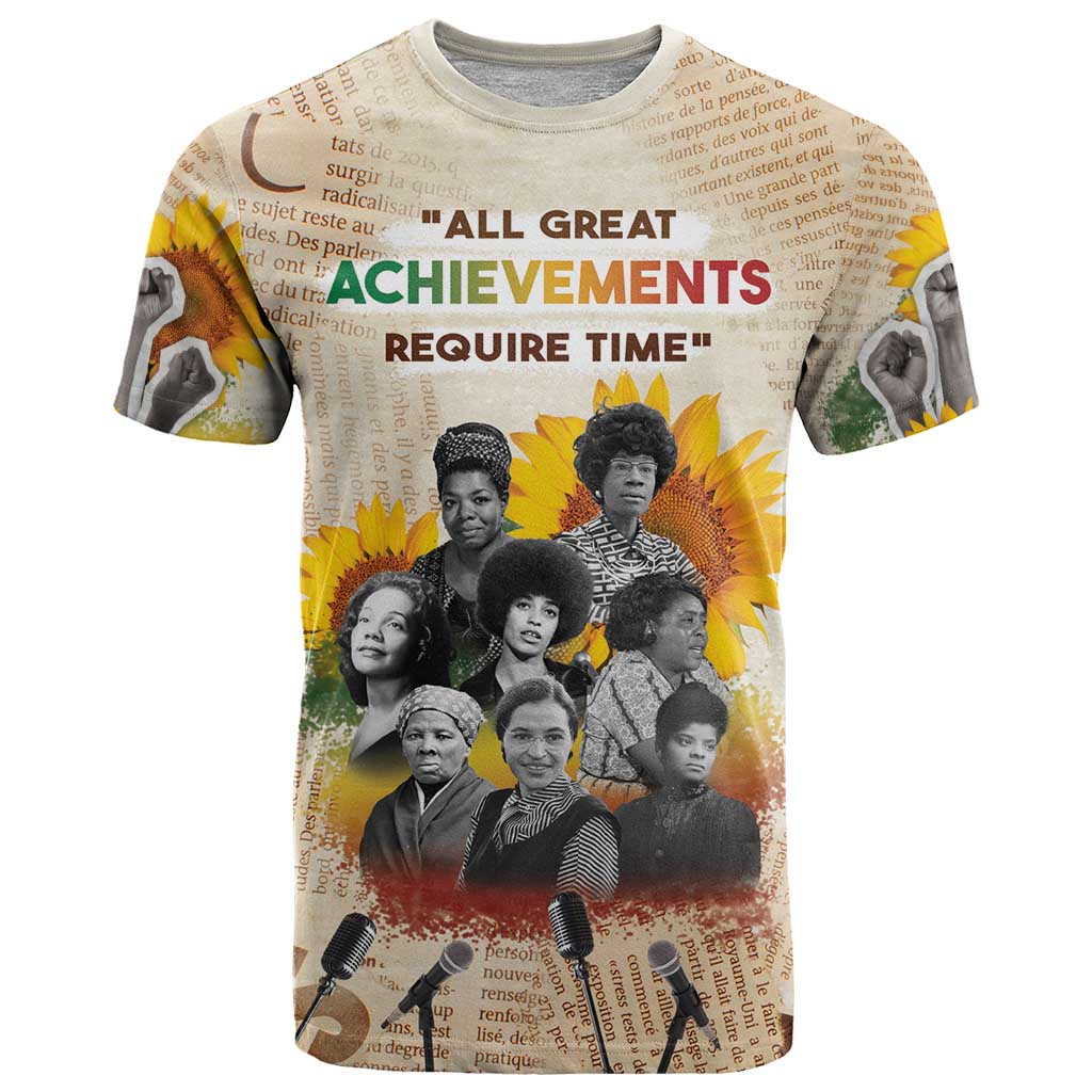 African T Shirt Civil Rights Female Leaders Sunflower