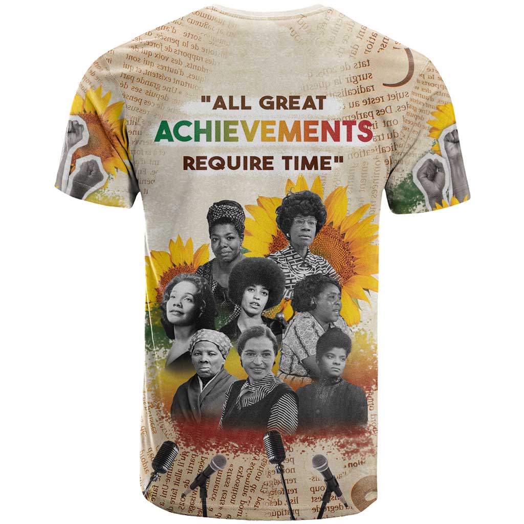 African T Shirt Civil Rights Female Leaders Sunflower