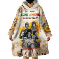 African Wearable Blanket Hoodie Civil Rights Female Leaders Sunflower