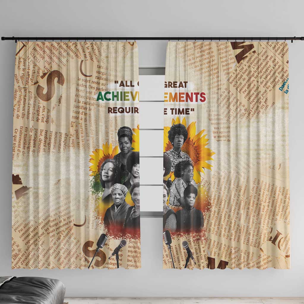 African Window Curtain Civil Rights Female Leaders Sunflower