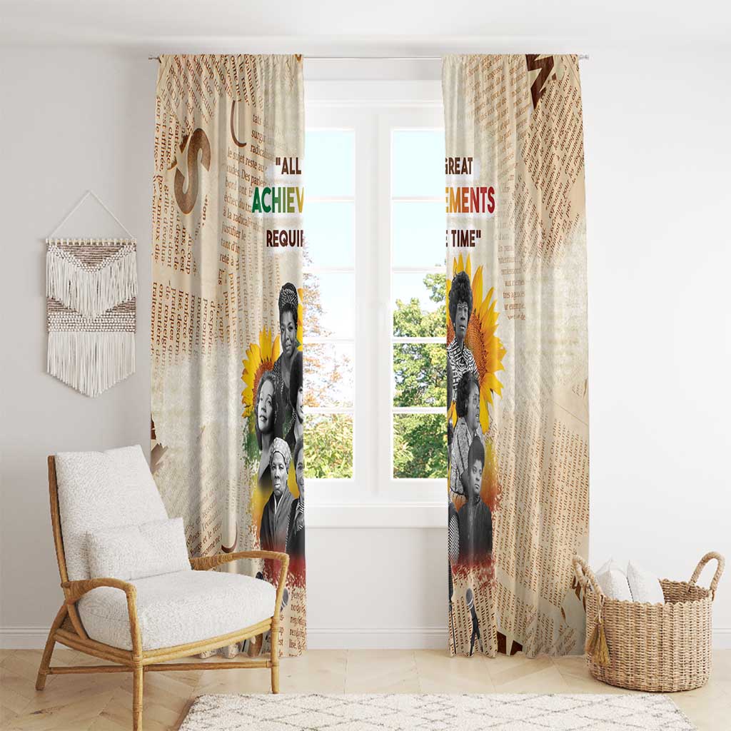 African Window Curtain Civil Rights Female Leaders Sunflower