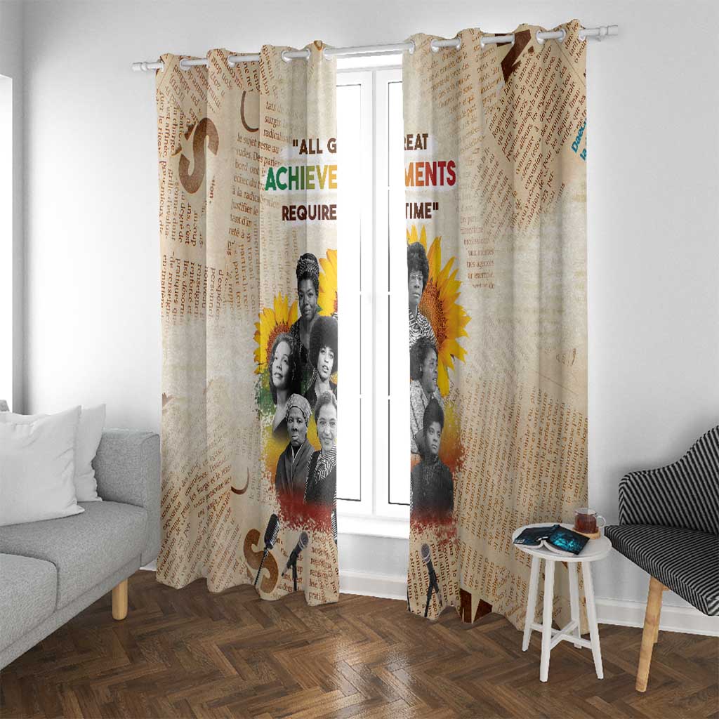 African Window Curtain Civil Rights Female Leaders Sunflower