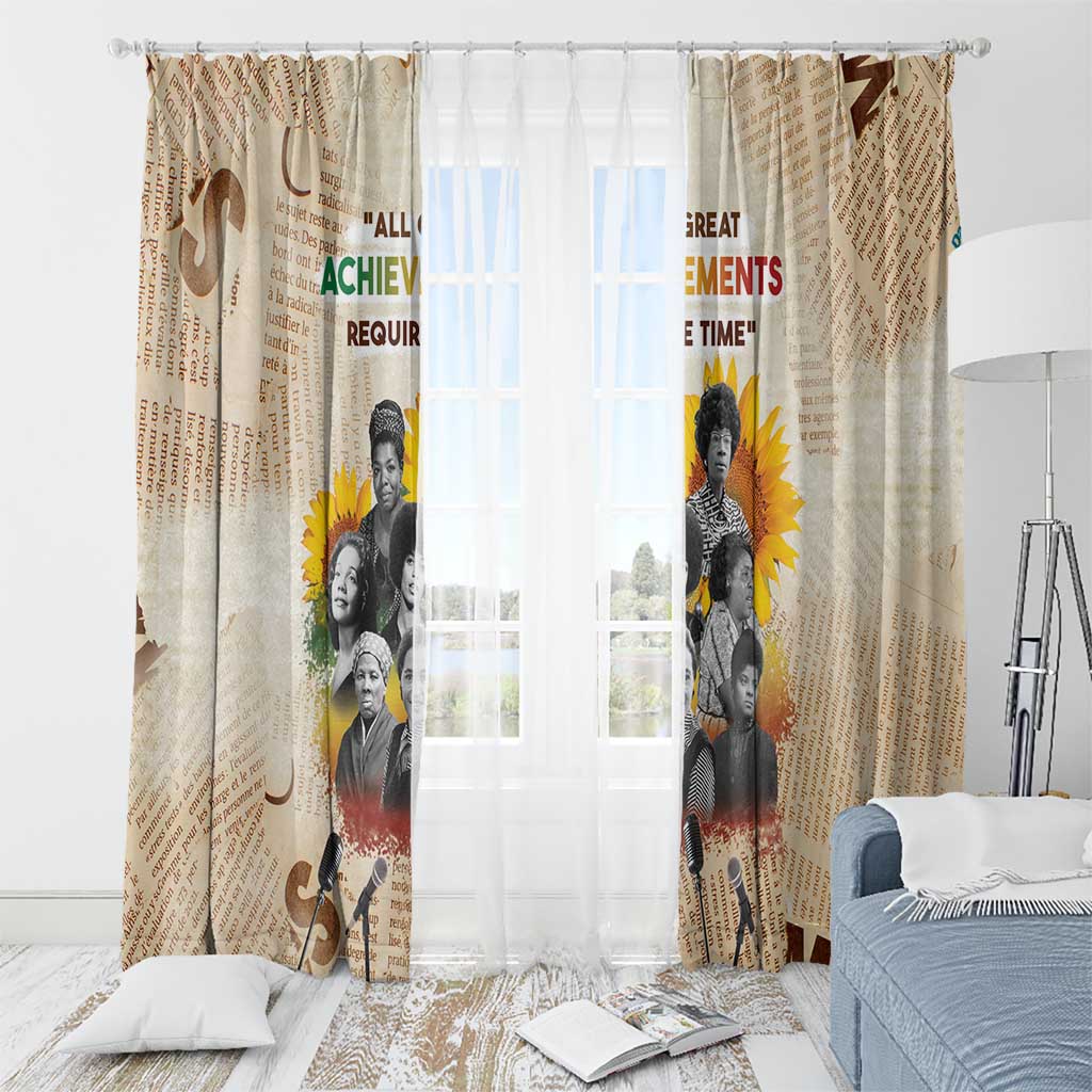 African Window Curtain Civil Rights Female Leaders Sunflower