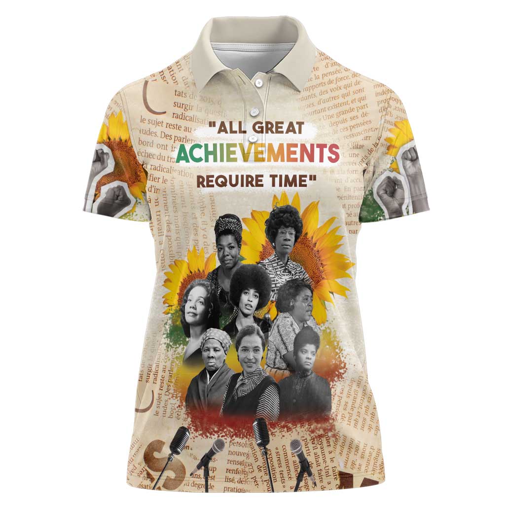 African Women Polo Shirt Civil Rights Female Leaders Sunflower