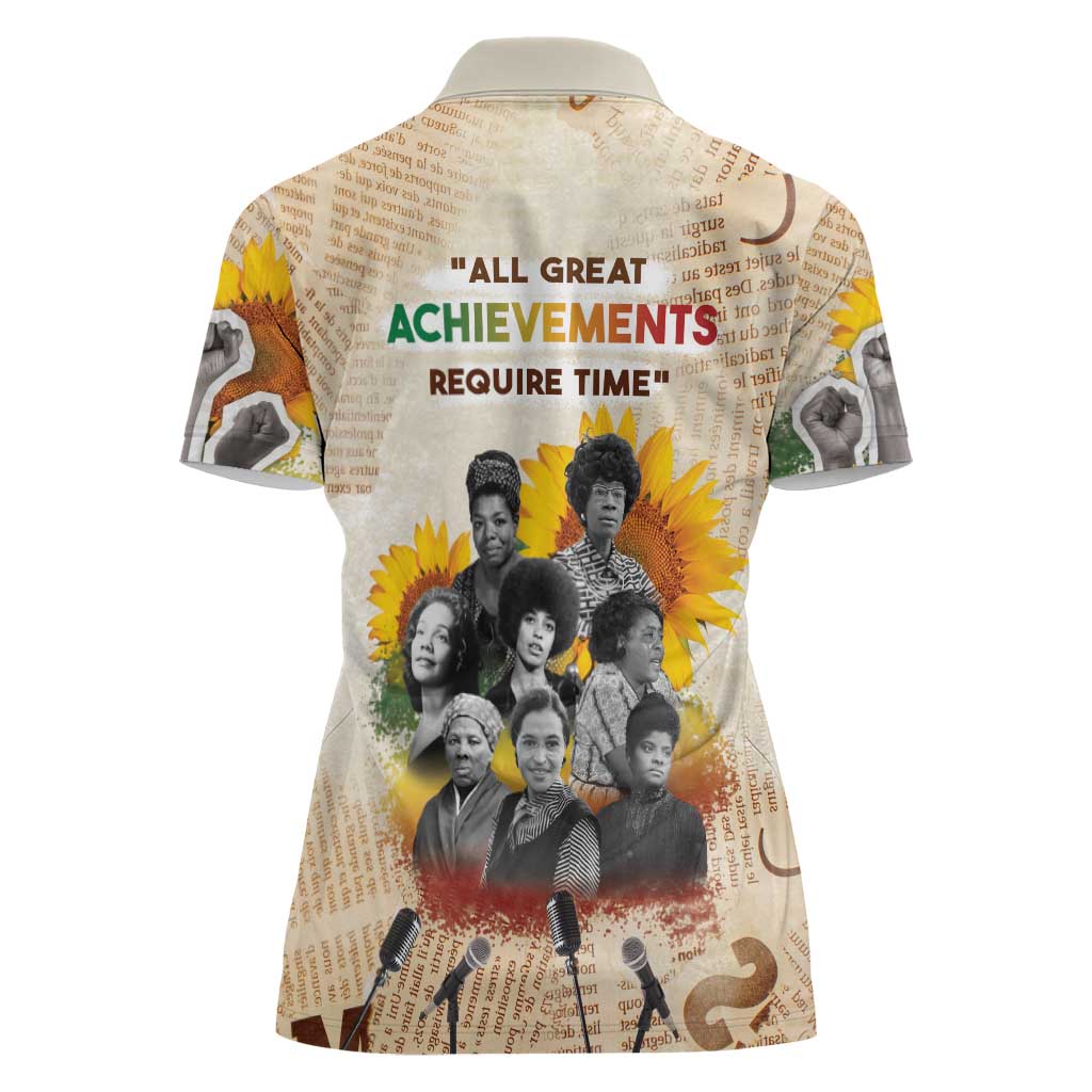 African Women Polo Shirt Civil Rights Female Leaders Sunflower