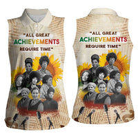 African Women Sleeveless Polo Shirt Civil Rights Female Leaders Sunflower