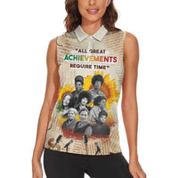 African Women Sleeveless Polo Shirt Civil Rights Female Leaders Sunflower