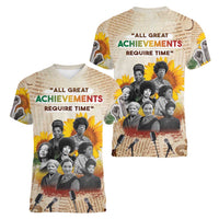 African Women V-Neck T-Shirt Civil Rights Female Leaders Sunflower
