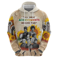 African Zip Hoodie Civil Rights Female Leaders Sunflower