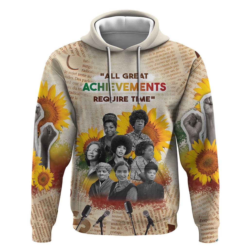 African Zip Hoodie Civil Rights Female Leaders Sunflower