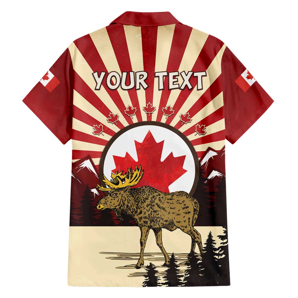 Personalized Canada Maple Leaf Family Matching Summer Maxi Dress and Hawaiian Shirt Moose And Forest Retro Style