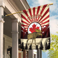 Personalized Canada Maple Leaf Garden Flag Moose And Forest Retro Style