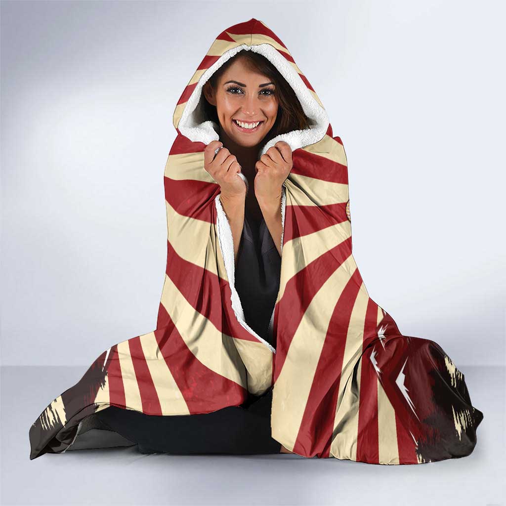 Personalized Canada Maple Leaf Hooded Blanket Moose And Forest Retro Style