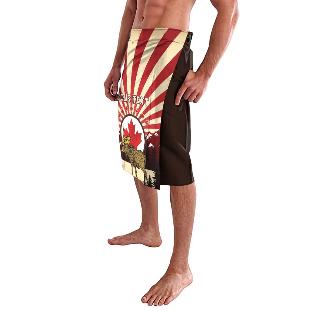 Personalized Canada Maple Leaf Lavalava Moose And Forest Retro Style