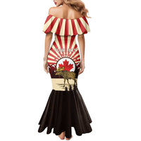 Personalized Canada Maple Leaf Mermaid Dress Moose And Forest Retro Style