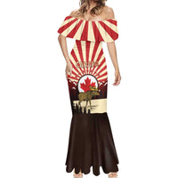 Personalized Canada Maple Leaf Mermaid Dress Moose And Forest Retro Style