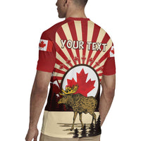 Personalized Canada Maple Leaf Rugby Jersey Moose And Forest Retro Style