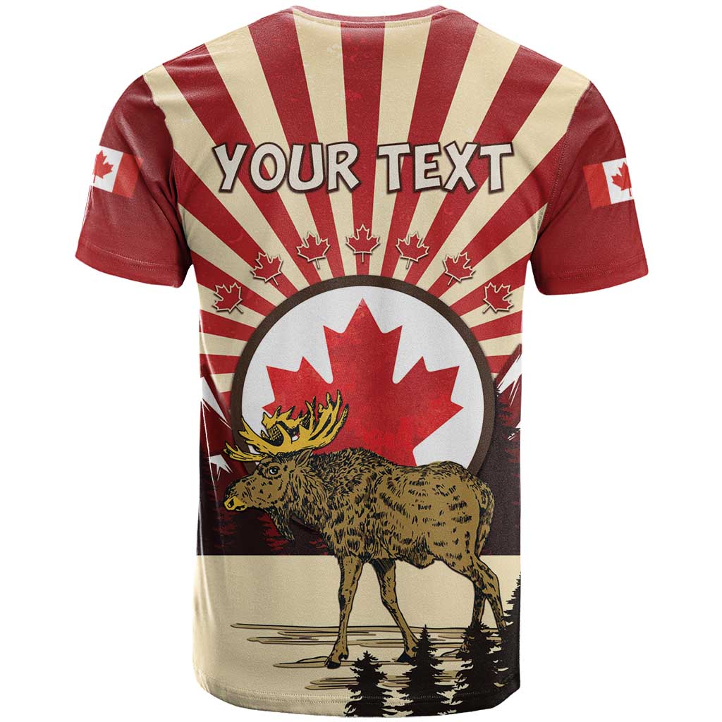 Personalized Canada Maple Leaf T Shirt Moose And Forest Retro Style