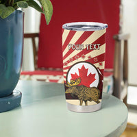 Personalized Canada Maple Leaf Tumbler Cup Moose And Forest Retro Style