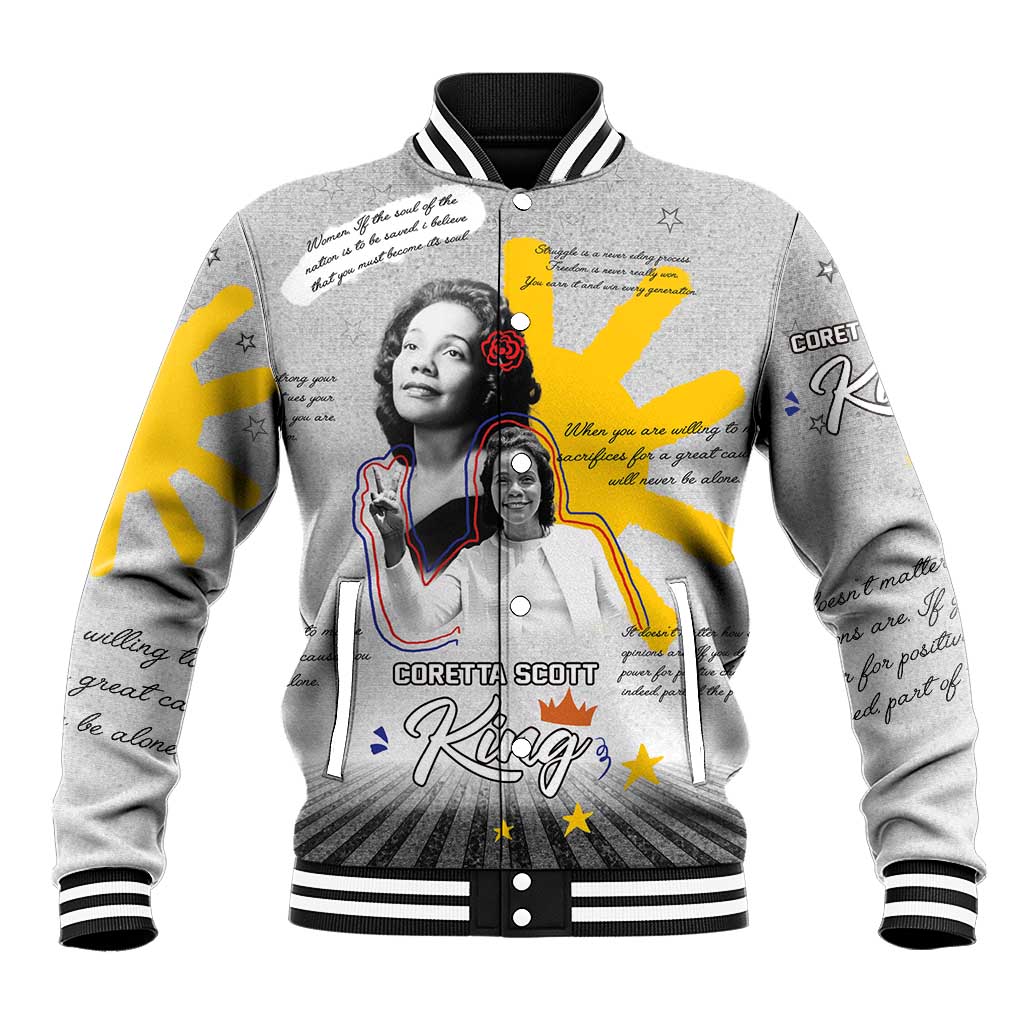 Coretta Scott King Baseball Jacket Honoring The Legacy Hand Draw Style