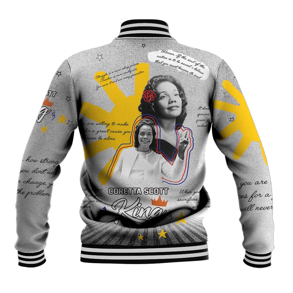 Coretta Scott King Baseball Jacket Honoring The Legacy Hand Draw Style