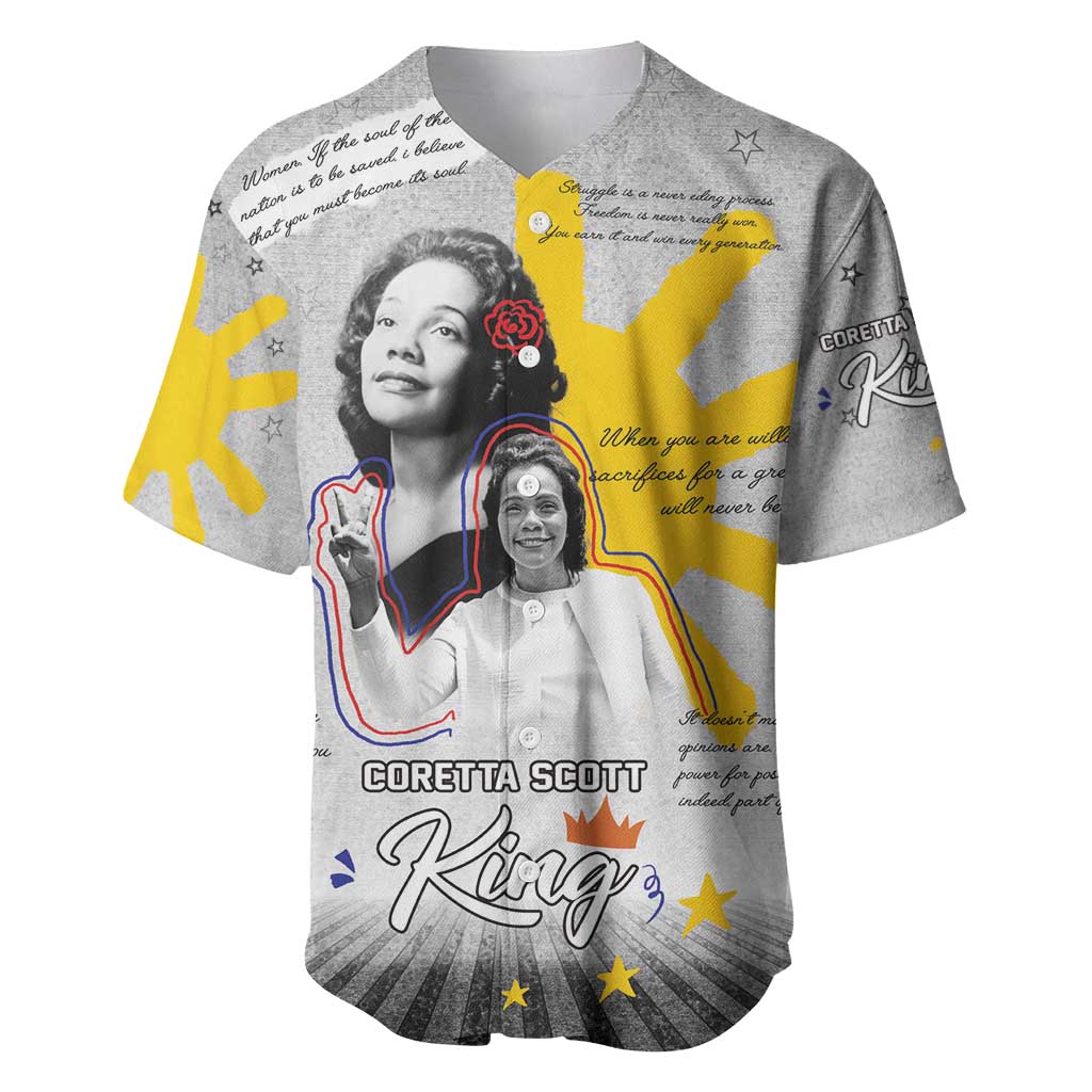 Coretta Scott King Baseball Jersey Honoring The Legacy Hand Draw Style
