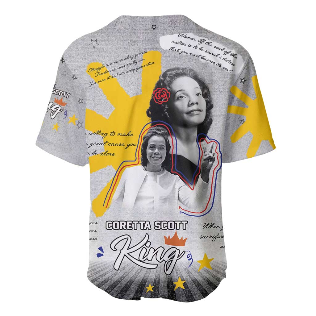 Coretta Scott King Baseball Jersey Honoring The Legacy Hand Draw Style