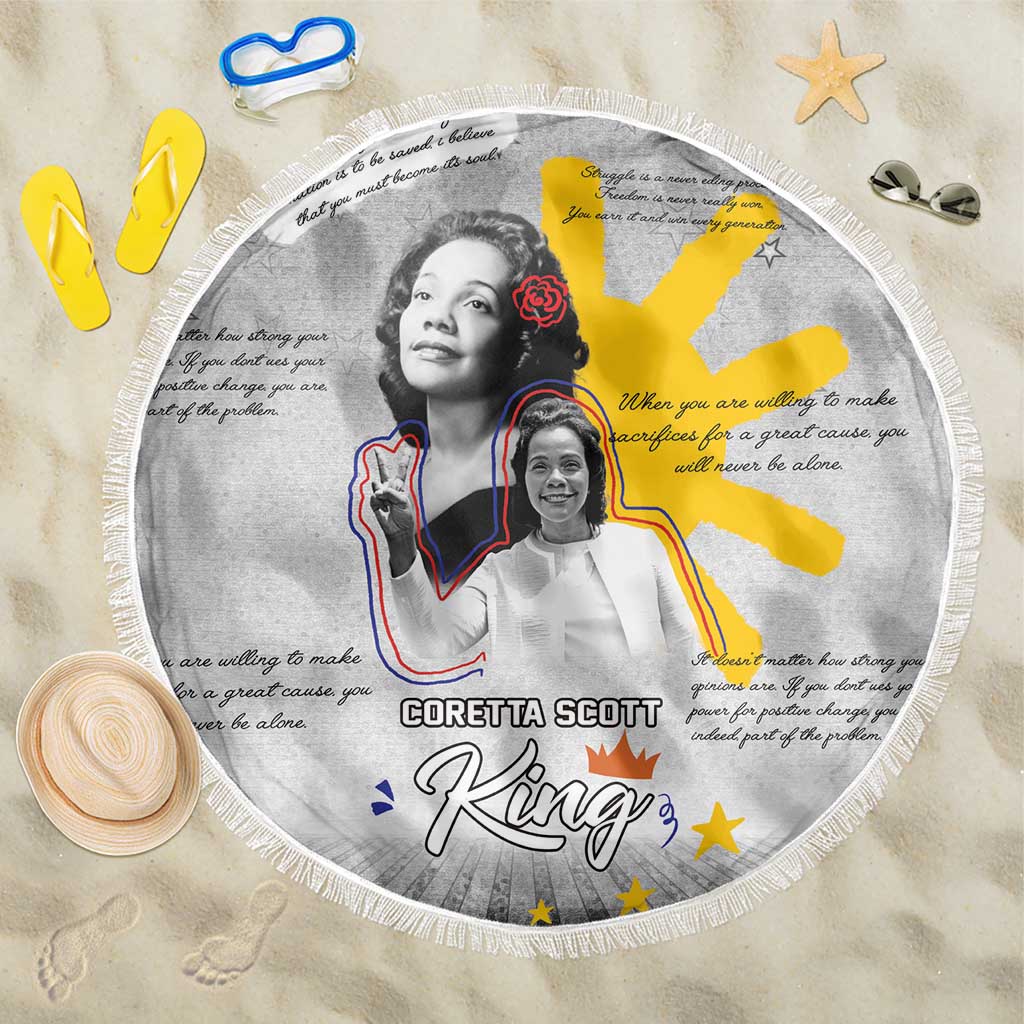 Coretta Scott King Beach Blanket Honoring The Legacy Hand Draw Style