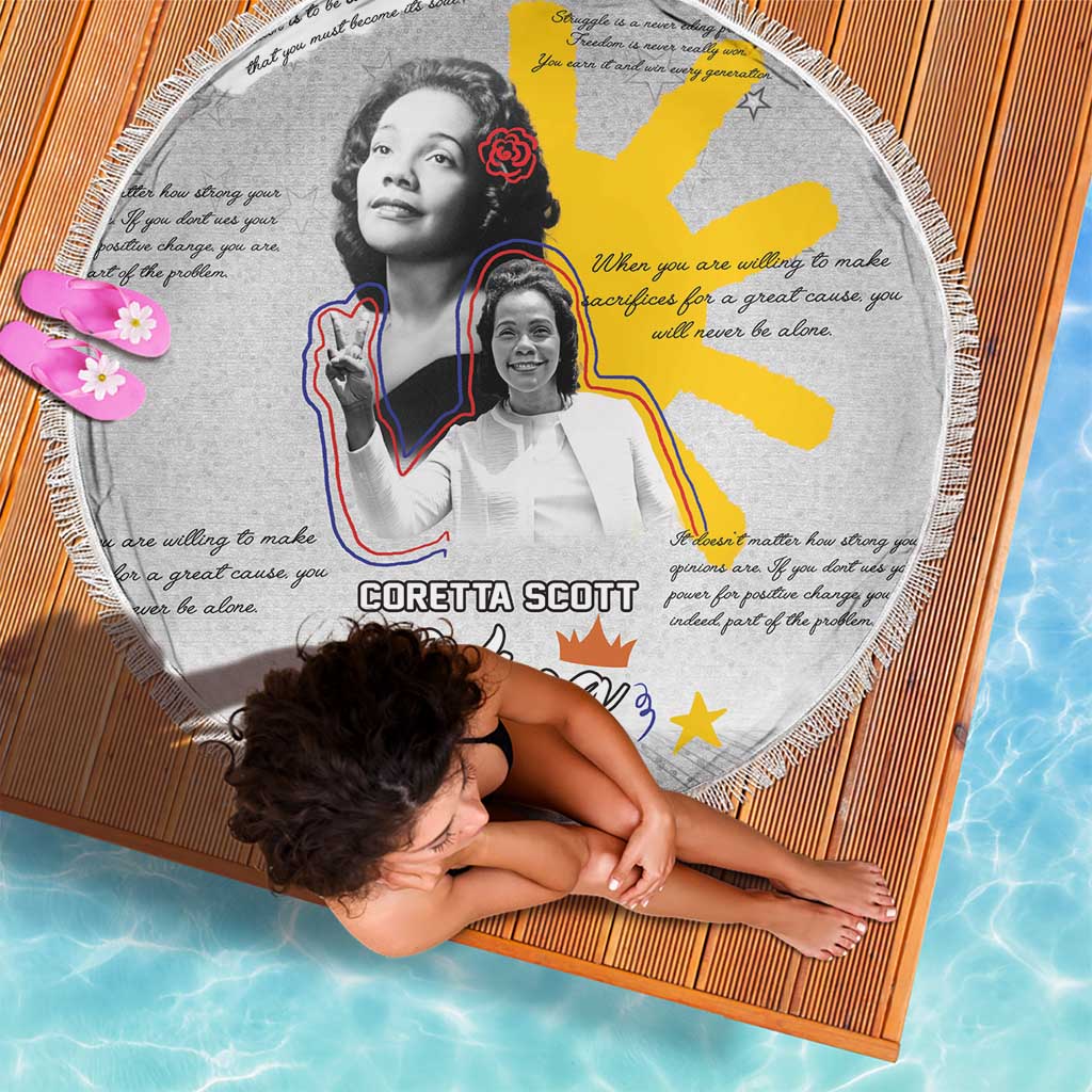 Coretta Scott King Beach Blanket Honoring The Legacy Hand Draw Style