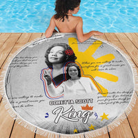 Coretta Scott King Beach Blanket Honoring The Legacy Hand Draw Style