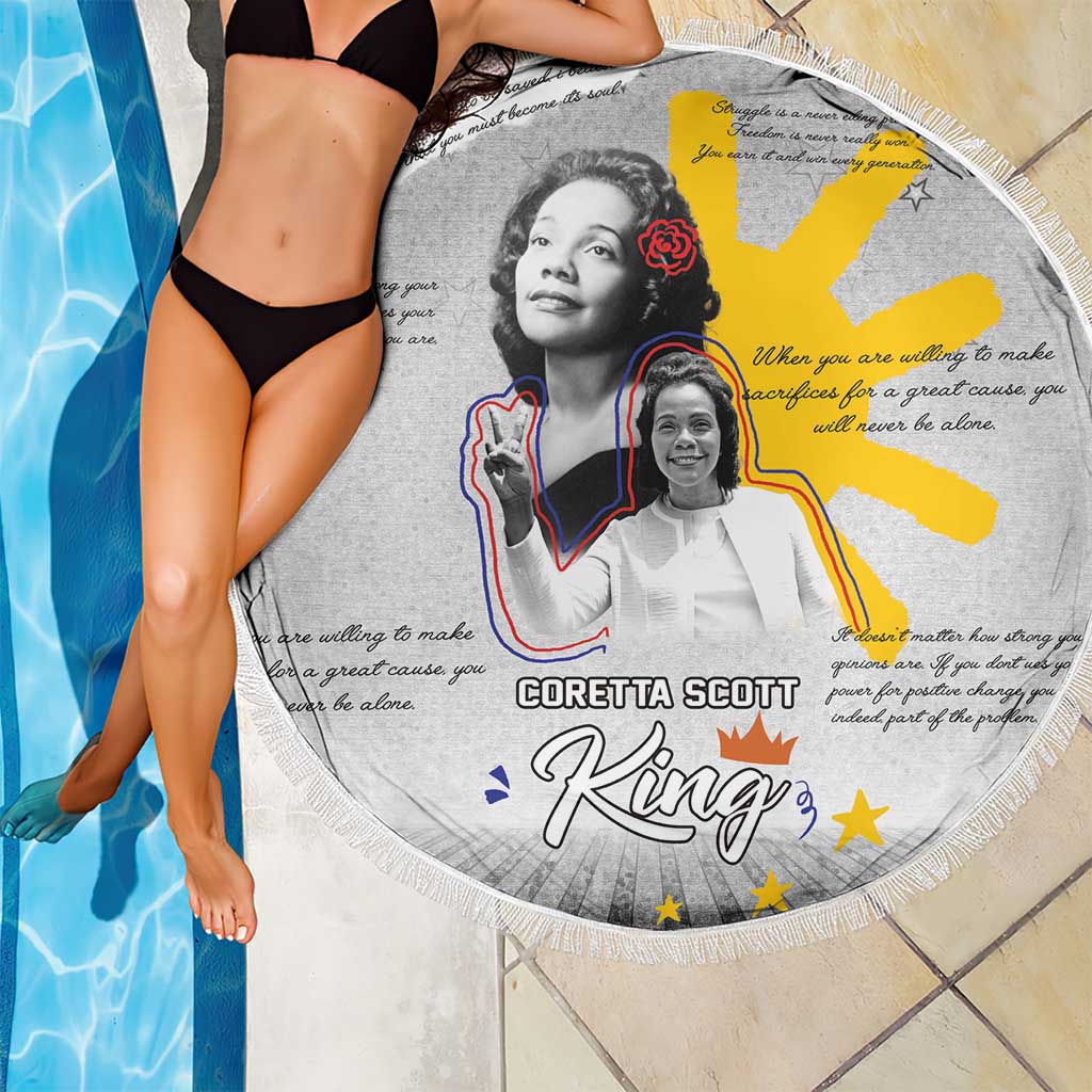 Coretta Scott King Beach Blanket Honoring The Legacy Hand Draw Style