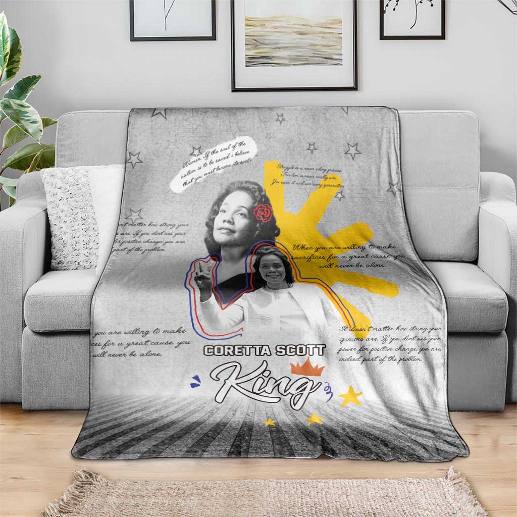 Coretta Scott King Blanket Honoring The Legacy Hand Draw Style