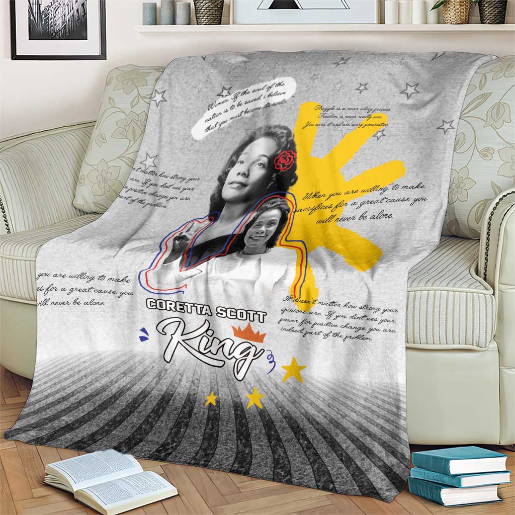 Coretta Scott King Blanket Honoring The Legacy Hand Draw Style