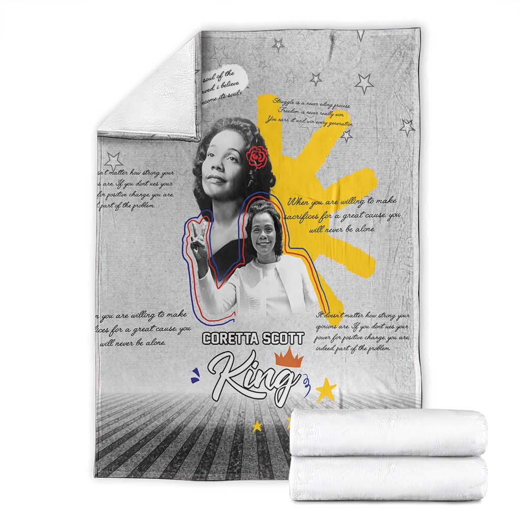 Coretta Scott King Blanket Honoring The Legacy Hand Draw Style